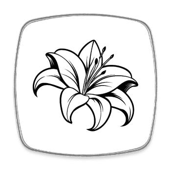 Lily Flower - Square fridge magnet - white - Front