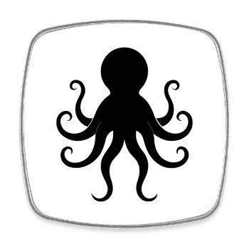 Oktopus - Viereckiger Kühlschrankmagnet - Weiß - Vorne