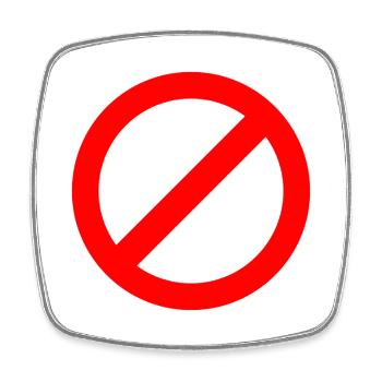 Not Allowed - Square fridge magnet - white - Front