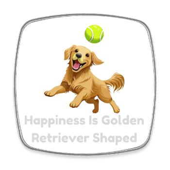 Golden Retriever Joy Tennis - Square fridge magnet - white - Front