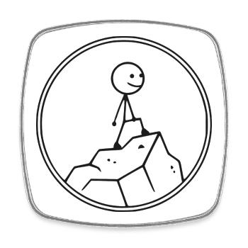 Bouldermaxx on the Top - Viereckiger Kühlschrankmagnet - Weiß - Vorne
