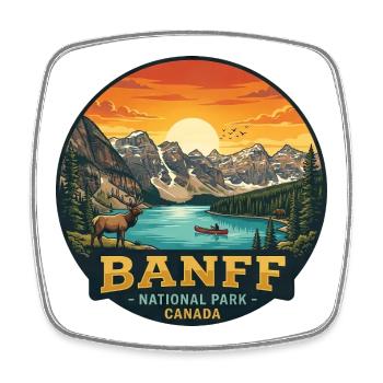 Banff Nationalpark Kanada Lake Louise Camping  - Viereckiger Kühlschrankmagnet - Weiß - Vorne
