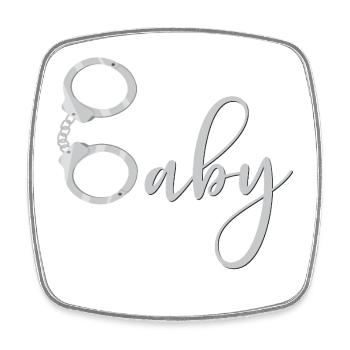 Handschließen Baby - Viereckiger Kühlschrankmagnet - Weiß - Vorne
