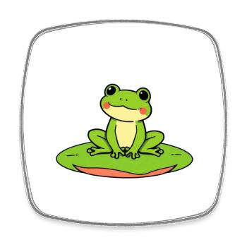 cute frog - Square fridge magnet - white - Front