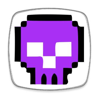 Fin du jeu de Pixel Skull - Magnet carré - blanc - Devant