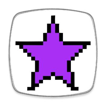 Pixel Star 8-Bit Power Up - Square fridge magnet - white - Front