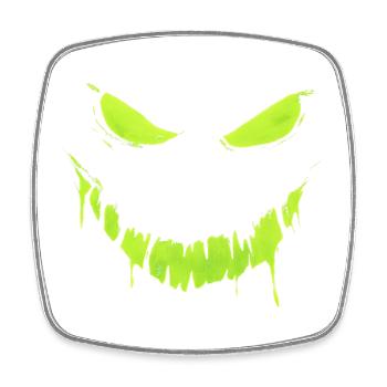 Visage monstre Halloween effrayant - Magnet carré - blanc - Devant