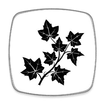 Ivy branch - Square fridge magnet - white - Front