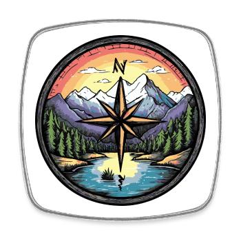 Compass Travel - Square fridge magnet - white - Front