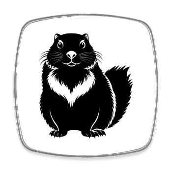 Marmot - Square fridge magnet - white - Front