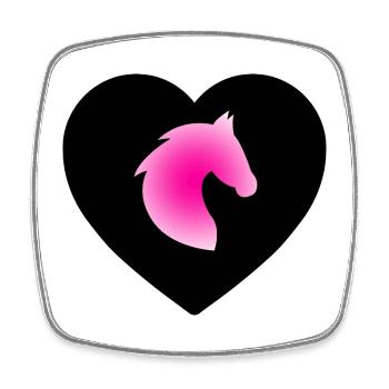 horses - Square fridge magnet - white - Front