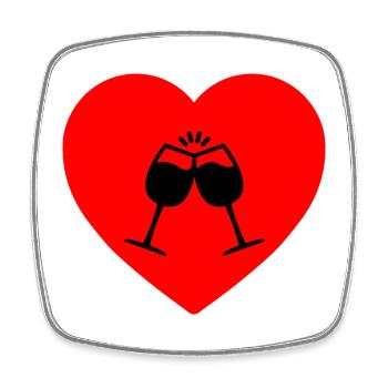 Wein - Viereckiger Kühlschrankmagnet - Weiß - Vorne