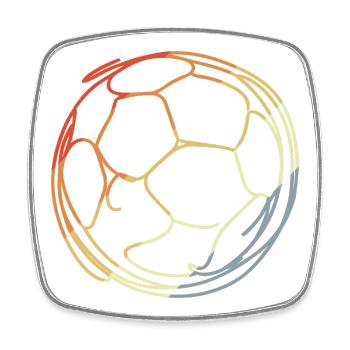Croquis de football - Magnet carré - blanc - Devant