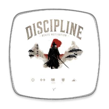 Discipline Samurai Motivations - Square fridge magnet - white - Front