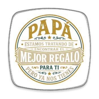 Meilleur cadeau pour enfants Papa design espagnol - Magnet carré - blanc - Devant
