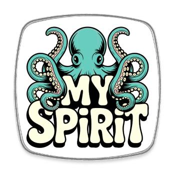 My Spirit Oktopus Design - Viereckiger Kühlschrankmagnet - Weiß - Vorne