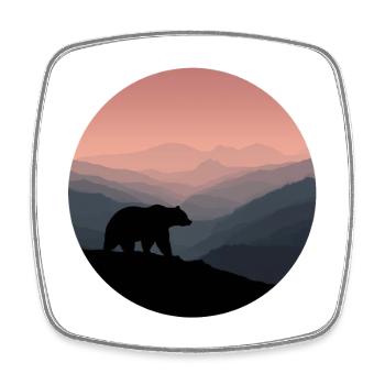 ours brun sauvage - Magnet carré - blanc - Devant