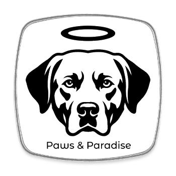 Labrador Angel Portrait – Paws & Paradise - Square fridge magnet - white - Front