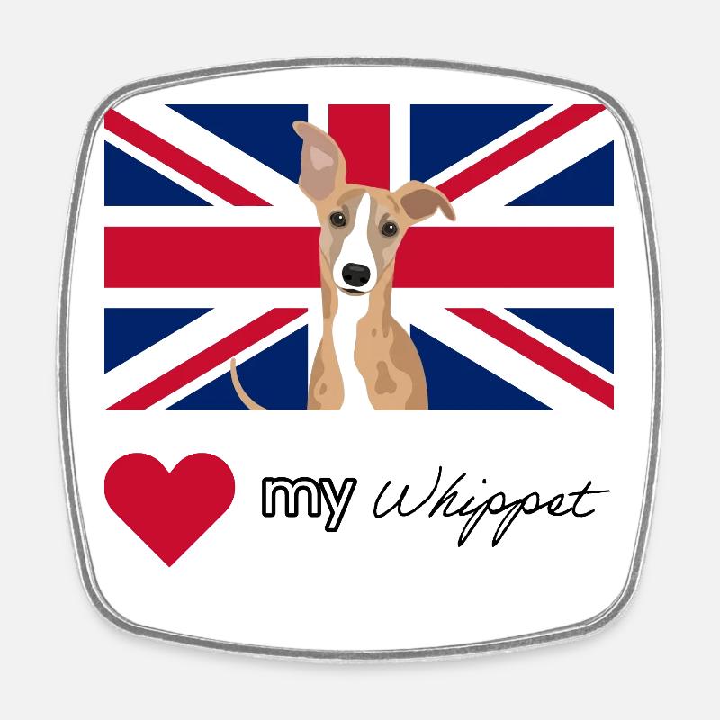 LUVMYWHIPPET (Noir) - Magnet carré - blanc
