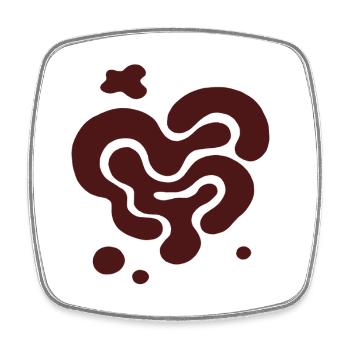 Organisches Herz-Wirbel Design - Viereckiger Kühlschrankmagnet - Weiß - Vorne