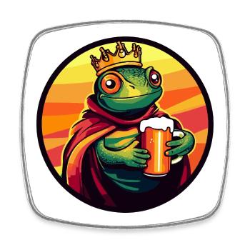 Chameleon Bier Lustig - Viereckiger Kühlschrankmagnet - Weiß - Vorne
