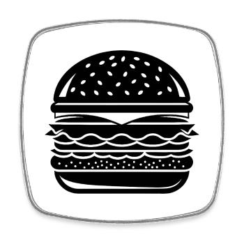 hamburger - Square fridge magnet - white - Front