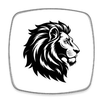 Tête de lion - Magnet carré - blanc - Devant