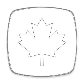 Feuille d’érable - Magnet carré - blanc - Devant