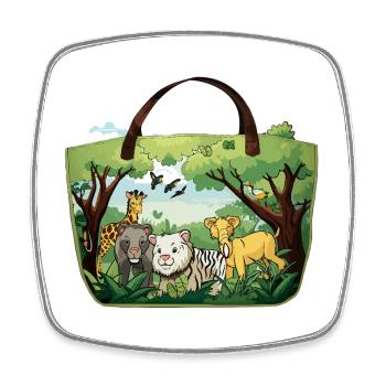 Sac fourre-tout pour la faune sauvage - Magnet carré - blanc - Devant