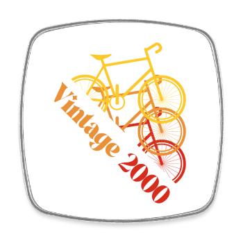 Vintage 2000 - Viereckiger Kühlschrankmagnet - Weiß - Vorne