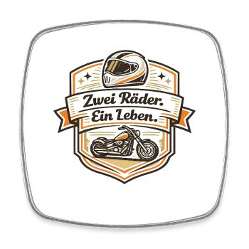Zwei Räder Ein Leben - Viereckiger Kühlschrankmagnet - Weiß - Vorne