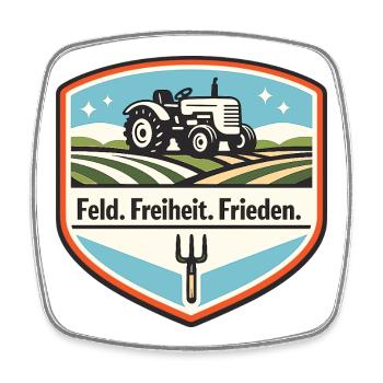 Feldfreiheit Frieden Traktor Patch - Viereckiger Kühlschrankmagnet - Weiß - Vorne