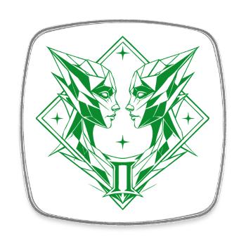 Gemini – Duality & Balance - Square fridge magnet - white - Front