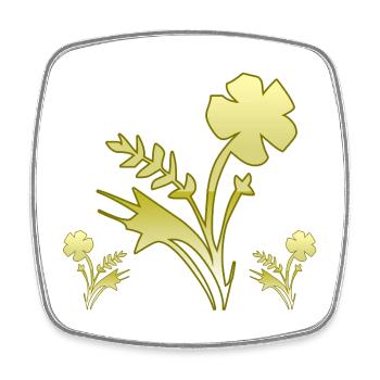 Blumen - Viereckiger Kühlschrankmagnet - Weiß - Vorne