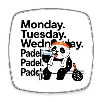 Monday Tuesday Wednesday Padel - Viereckiger Kühlschrankmagnet - Weiß - Vorne