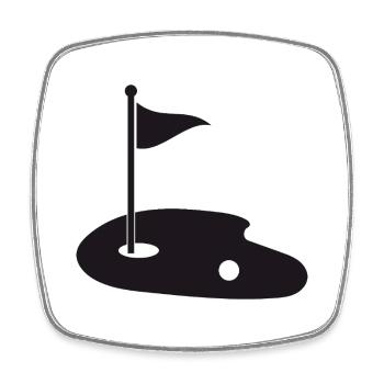 Golf Green - Viereckiger Kühlschrankmagnet - Weiß - Vorne