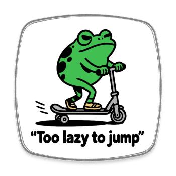 Too Lazy to Jump Funny Frog Chillout - Square fridge magnet - white - Front