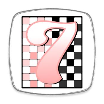7. GEBURTSTAG – PINK CHECKERED - Viereckiger Kühlschrankmagnet - Weiß - Vorne