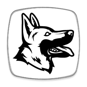 Deutscher Schäferhund - Viereckiger Kühlschrankmagnet - Weiß - Vorne