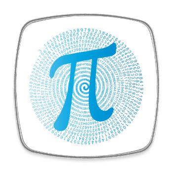 π (pi) dans Data Spiral - Magnet carré - blanc - Devant