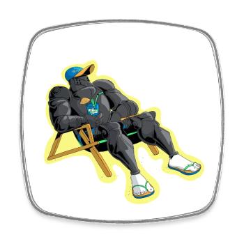 The Warrior's Rest - Square fridge magnet - white - Front