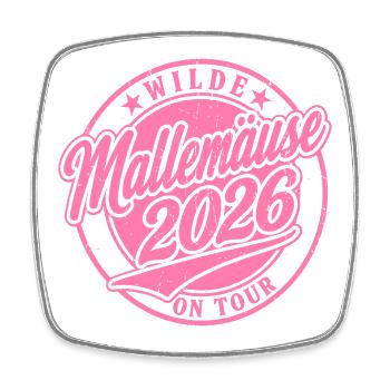 Malle 2026 Wilde Mallemäuse on Tour  - Viereckiger Kühlschrankmagnet - Weiß - Vorne