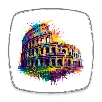 Kolosseum Rom buntes Splash Design Italien - Viereckiger Kühlschrankmagnet - Weiß - Vorne