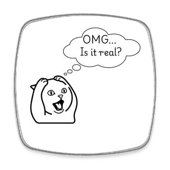 omg - Square fridge magnet - white - Front