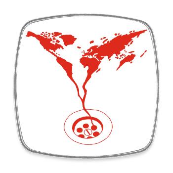 The End of the World (red) - Square fridge magnet - white - Front