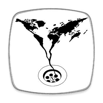 The End of the World (Black) - Square fridge magnet - white - Front