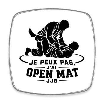 Ich kann nicht, ich habe Open Mat – BJJ BJJ - Viereckiger Kühlschrankmagnet - Weiß - Vorne