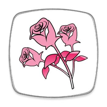 Roses - Square fridge magnet - white - Front