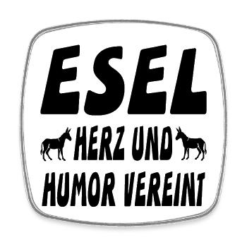 Esel - Viereckiger Kühlschrankmagnet - Weiß - Vorne