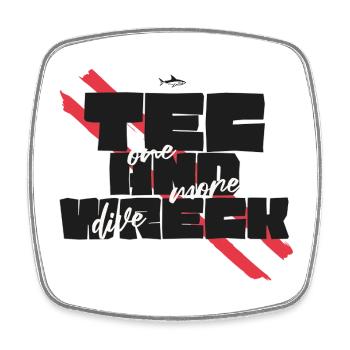 Tec & Wreck Scuba Diving Technischer Taucher - Viereckiger Kühlschrankmagnet - Weiß - Vorne